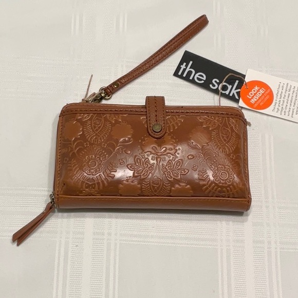 The Sak Handbags - The Sak Brown Embossed Wristlet/Crossbody Bag